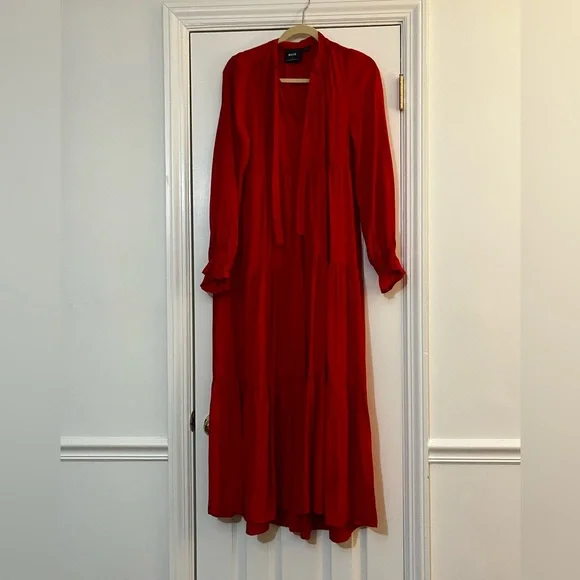 anthropologie red maxi dress Tiered Tulle Maxi Dress